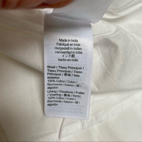 J. Crew Puff sleeve Cotton Poplin Shirtdress White Size Medium and Large NWT - Picture 15 of 16